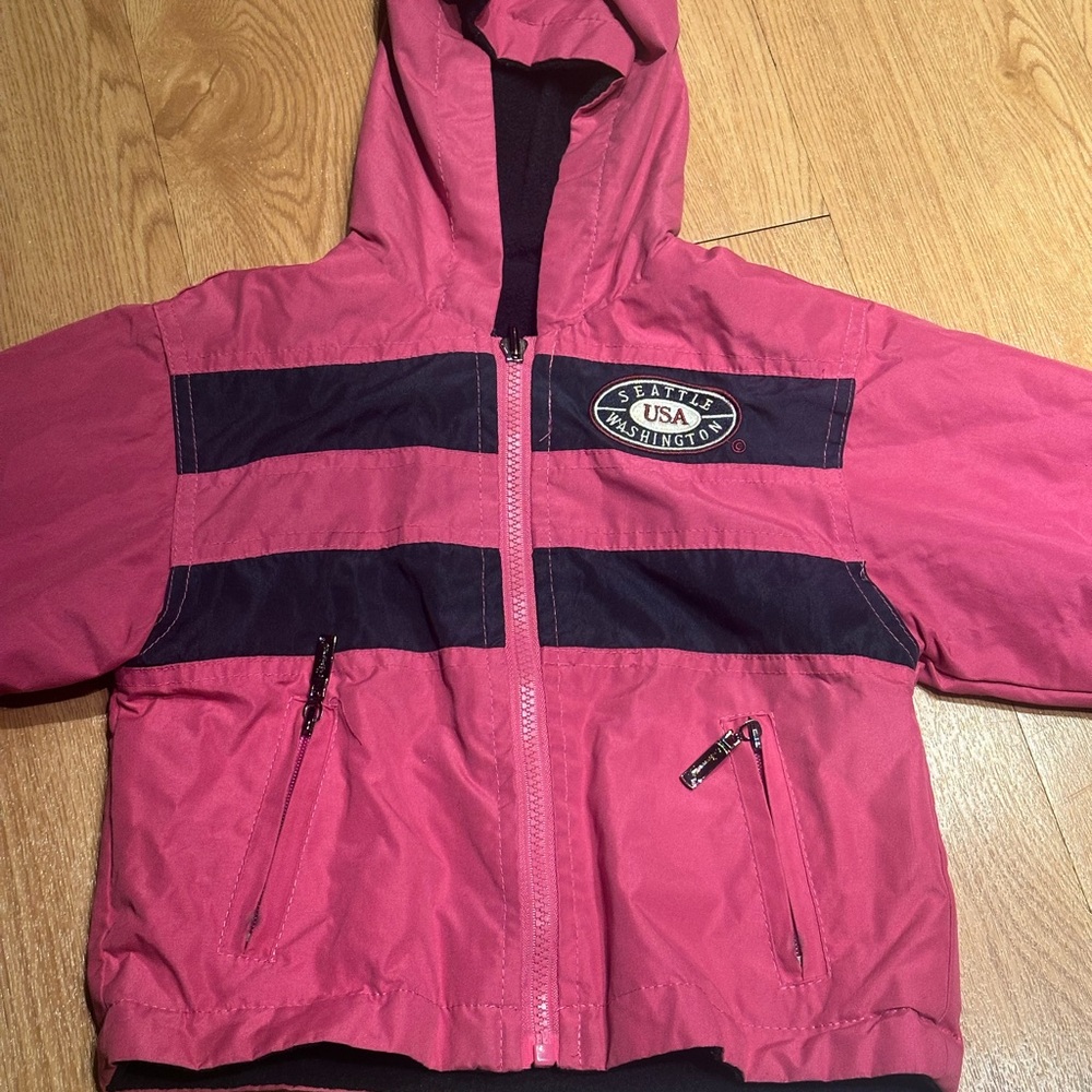 Kids Pink and Black Jacket cheneral reversible toddler 4t